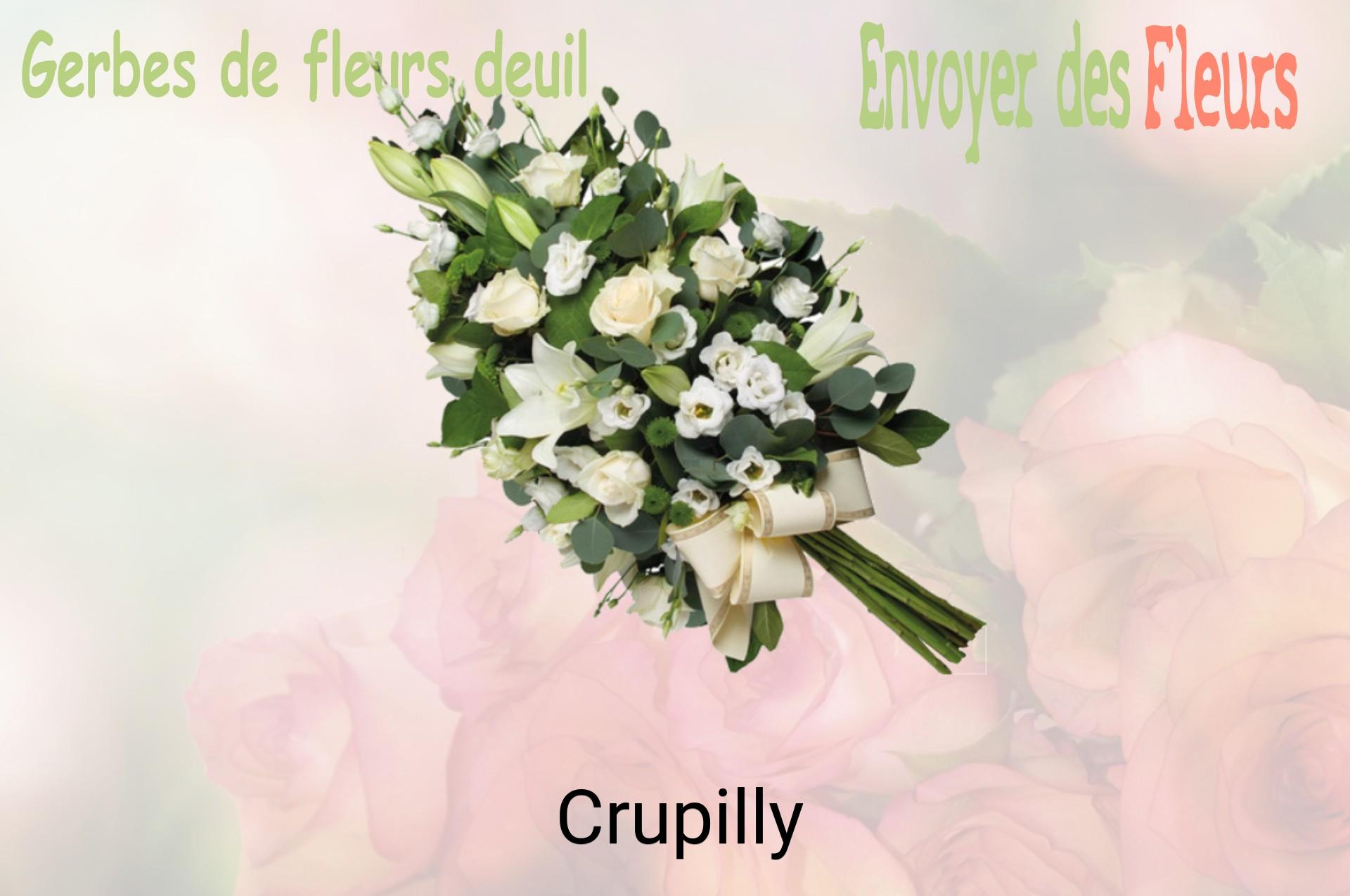 Gerbe de fleurs de deuil livrée à Crupilly